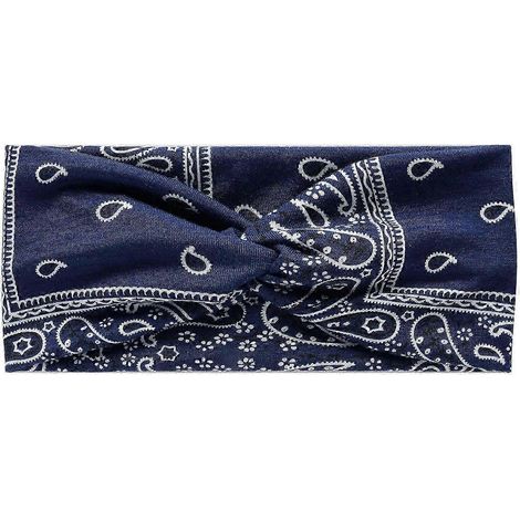 Bandeau de sport pour yoga, style bohème, élastique et antidérapant, large, avec nœud décoratif.-C (1/5)