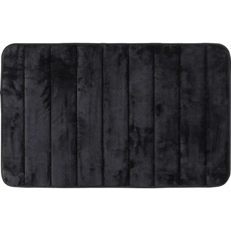 Tappeto bagno 100% poliestere 50x90 nero antiscivolo Memo