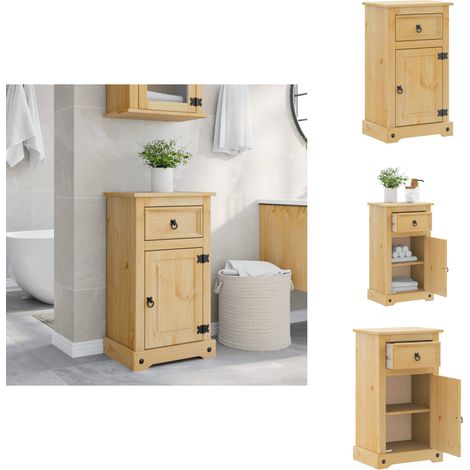 Armoire de salle de bain Corona 45x33x80 cm bois de pin massif - Armoire De Salle De Bain - Meuble Salle De Bain - Rangement Salle De Bain - Commode Salle De Bain - Meubles De Salle De Bain (1/5)