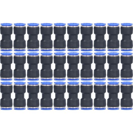 Lot de 30 raccords pneumatiques droits à connexion rapide pour tubes d'air, fournitures industrielles PU-12