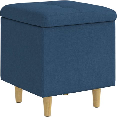 Aufbewahrungsottomane mit Kissen Blau 40 x 40 x 45 cm Stoff vidaXL