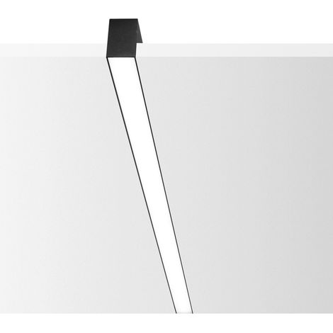 Sistema Lineare Fluo Wide Alluminio Nero Led 27W 3000K Luce Calda L.120,5Cm (1/5)