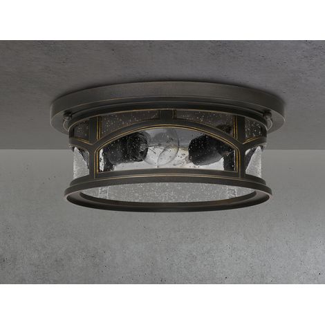 Ultra Wetter & Salzluft resistente Außen Deckenleuchte, Bronze Ø33cm (1/5)
