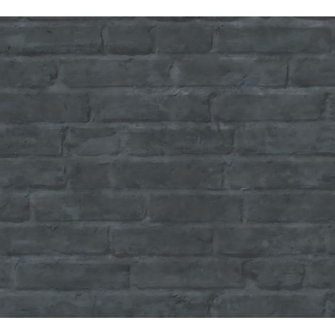 Stein Kacheln Tapete Profhome 377475 Vliestapete glatt in Steinoptik matt grau schwarz anthrazit 5,33 m2