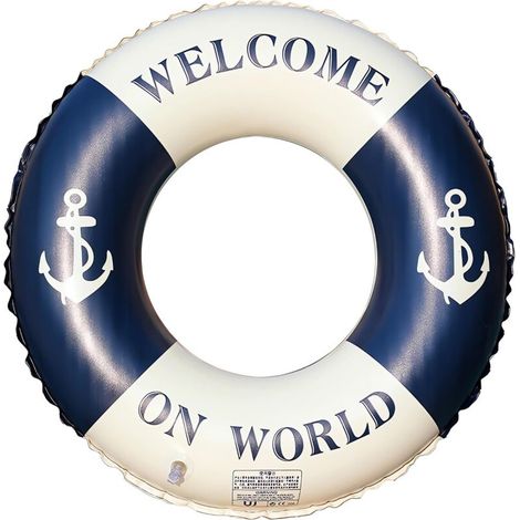 Bouée gonflable pour adultes, flotteur de piscine, bouée gonflable rétro rayée en PVC, pour adolescents et adultes. (1/5)