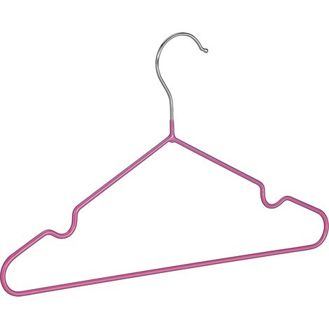Lot de 20 cintres pour enfants revêtement PVC rose
