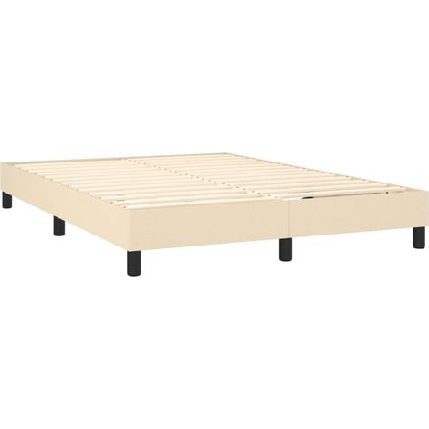 Somier de láminas sobre patas estructura de cama 140x190 cm tela crema TDL0207268