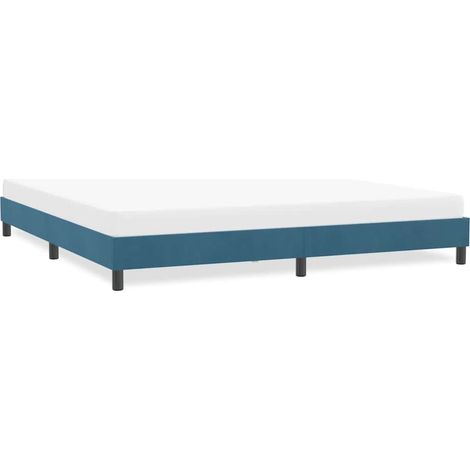 Cadre de lit sans matelas,Structure de lit,Lit Adulte bleu foncé 180x220 cm velours (1/5)