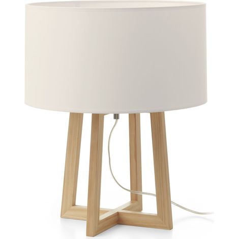 Lampe à poser KARA E27 40W Bois de hêtre (1/4)