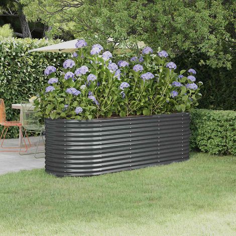 vidaXL Jardinera arriate acero galvanizado antracita 224x80x68 cm (1/5)