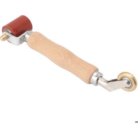 Rouleau De Couture - Silicone 40mm - Pour Soudage PVC TPO - Poignée Bois Roue Laiton - 1 Pièce (1/4)