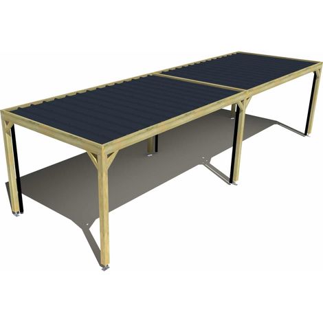Carport bois • 10m x 3m • indépendante • sens largeur • livraison comprise (1/3)