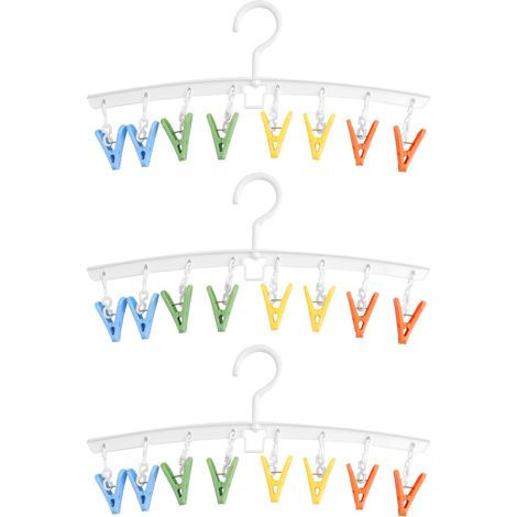 Lot de 3 séchoirs à chaussettes rotatifs pour chaussettes, sous-vêtements, vêtements de bébé et chapeaux (1/5)