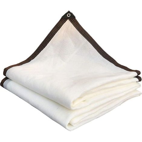 [RM] Toile d'ombrage 2 x 4 m, filet d'ombrage blanc à 90 %, protection solaire et UV pour plantes de jardin, serres et toitures. (1/5)
