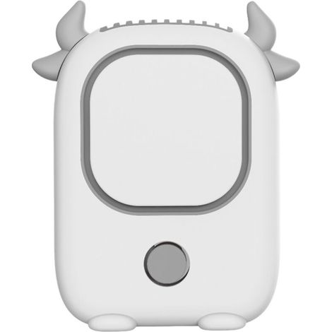 Ventilateur de cou portable sans pales, rechargeable USB, mini ventilateur de bureau démon blanc