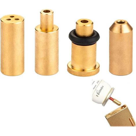 Adaptateur de Recharge de gaz en Laiton pour briquets, Pièces de réparation pour Un Remplissage Facile et Pratique, Solution économique et Durable pour Tous Vos briquets (4 Pièces) (1/5)