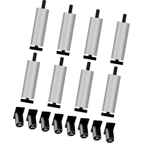 Barre de support monobloc stable pour pieds de lit/canapé, support réglable fileté, avec plaque de fixation, argent (1/5)