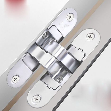 1 Charnière Invisible - 3D Aluminium. Couleur Inox Satiné. - Droite-DPZO