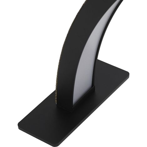Lampe Bureau Demi-Lune LED 25W Noir, Lumière Dimmable 3000K-6000K, Strass, Éclairage Bureau 100-240V, Moderne (1/5)