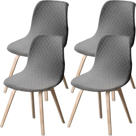 4 Stuhlhussen für Esszimmerstühle, minimalistische Stuhlhussen, elastische Hussen für Stühle mit runder Rückenlehne, Stuhlhussen ohne Armlehnen, Stuhlhussen für Küche und Wohnzimmer