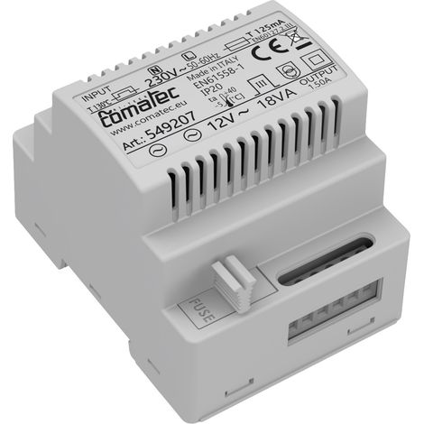 Comatec TBD201812F4 Hutschienen-Netzteil (DIN-Rail)  12 V/AC 1.5 A 18 VA   Inhalt 1 St.