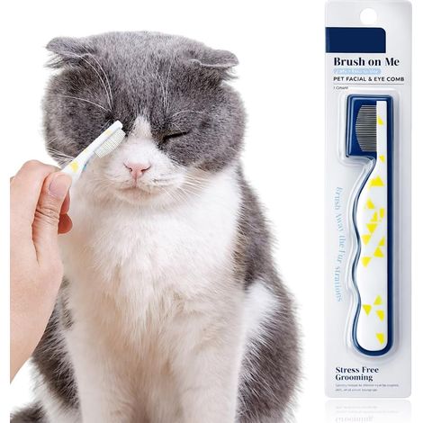 Peigne, Peigne Mini pour Visage d'Animaux, Arc Confortable, Peigne pour Nettoyage des Poils du Visage, Entretien Local pour Chats et Chiens, Blanc (1/5)