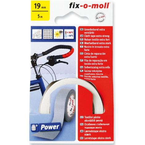 FIX-0-MOLL - 5mt x 19mm - NASTRO ADESIVOTELATO EXTRA FORTE - COLORE BIANCO