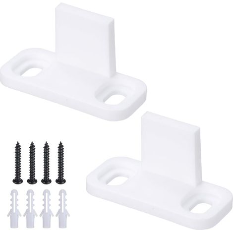 2pcs Guide au sol, Porte coulissante, Fond plat, Matériau POM, Pour placard et grange (1/5)