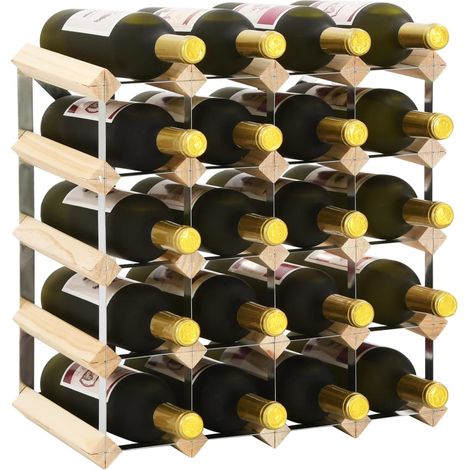 Casier à bouteilles Étagère à Vin Range bouteille pour 20 bouteilles Pinède solide 74242 (1/5)