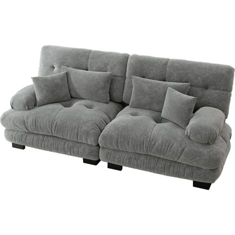 Canapé Cloud Corner pour Salon Chenille Gris 220.00 x 77.00 x 81.00 cm ZIPSOFA (1/5)