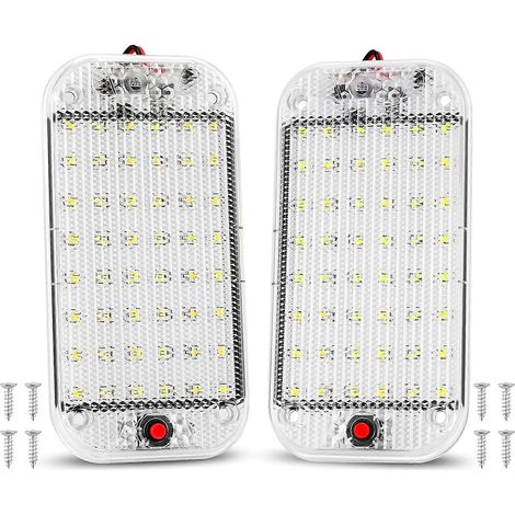 Éclairage intérieur de voiture à LED, 48 LED, 12 V - 85 V, lampe blanche avec interrupteur marche/arrêt - JBMEDIA (1/4)