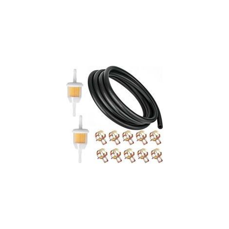 Durite Essence Ø 6mm, 2m Conduite de Carburant, avec 10 Colliers de Serrage, 2 Filtres à Carburant, Pour Les Camions, Les voitures,Les tracteurs ou Les Petits Moteurs (1/4)