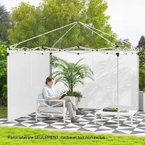 Panneaux latéraux pour tonnelle panneaux de remplacement pour tonnelle 3 x 3 m ou 3 x 6 m. lot de 2. blanc