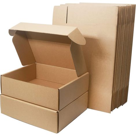 15 Pieces Corrugated Mailing Boxes, 250x200x70mm Small Parcel Boxes, Packing Post Boxes for Business, Shipping, Storage or Gift- (1/5)