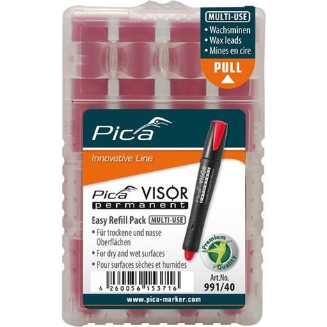 Pica VISOR 4 x Ersatzminen Rot (1/4)
