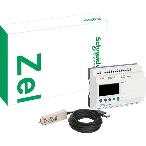 Zelio Logic relais intelligent compact pack découverte 12 E/S 24Vcc SCHNEIDER SR2PACKBD (1/2)