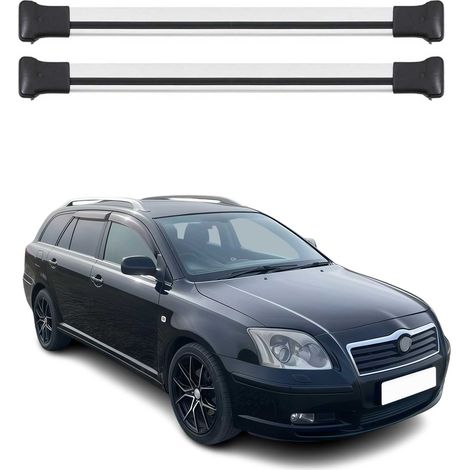 OMAC Barres de toit en aluminium pour Toyota Avensis II Break 2003-2008 – TÜV / DIN 75302:2019 – Charge max 75 kg – 2 barres Argent (1/4)