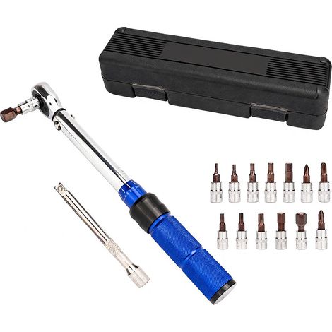 Llave dinamométrica para bicicletas (accionamiento de 1/4 de pulgada, de 2 a 24 Nm), kit de herramientas para bicicletas de carretera y de montaña. (1/5)