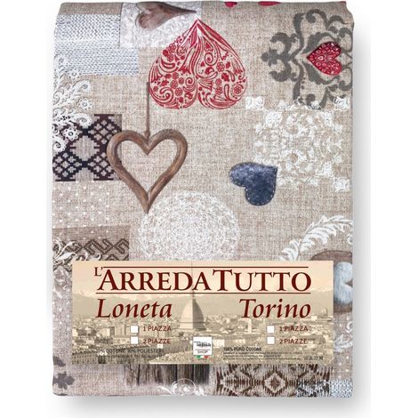 TELO ARREDO copritutto GRAN FOULARD COPRILETTO copridivano Tirolese SHABBY ROSSO 1 PIAZZA