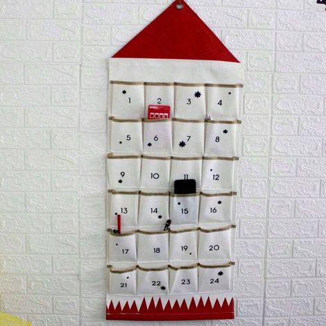 Sac de rangement de Noël à 24 compartiments, à suspendre derrière la porte Pour salon, chambre,dortoir (rangement et décoration) (1/5)