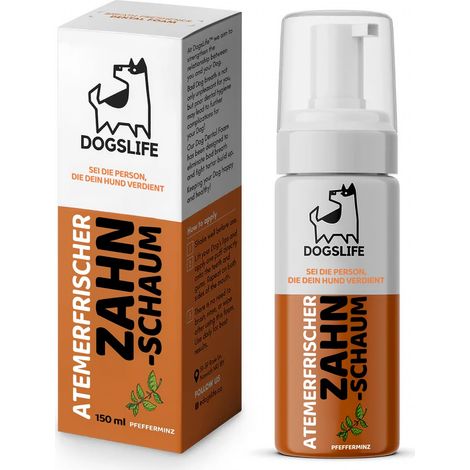 Rafraîchisseur d'haleine pour chiens Bain de bouche à la menthe Mousse dentaire sûre Contrôle des odeurs 150 ml pour tous les chiens C'est la vie d'un chien (1/5)
