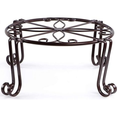 Support pour Plantes, Support métallique pour Plantes en Pot 30×15CM, Porte-Pots de Fleur en Fer forgé pour la décorationt (Marron) (1/4)