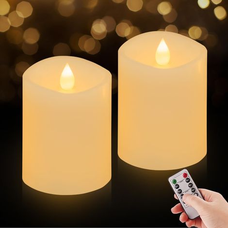 XEPHO Bougies à piles 3x4 avec minuterie, bougie sans flamme de 10 cm avec télécommande (1/5)