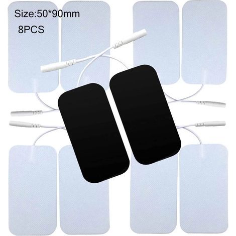 Pack of 8 self-adhesive replacement electrodes for TENS/EMS massage device, muscle stimulator, conductive gel for electrotherapy 00967