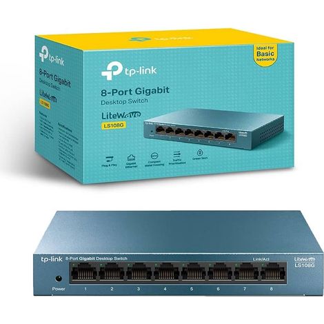 TP-Link LS108G switch di rete Non gestito Gigabit Ethernet (10/100/1000) Blu