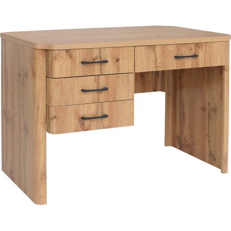 Bureau HWC-P42, bureau de travail, bureau d'ordinateur, 4 tiroirs en MDF, 78 x 110 x 60 cm - aspect