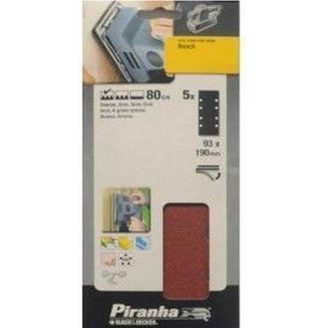 BOSCH - PIRANHA - FOGLI ABRASIVI CON VELCRO FORATI - GRANA 80