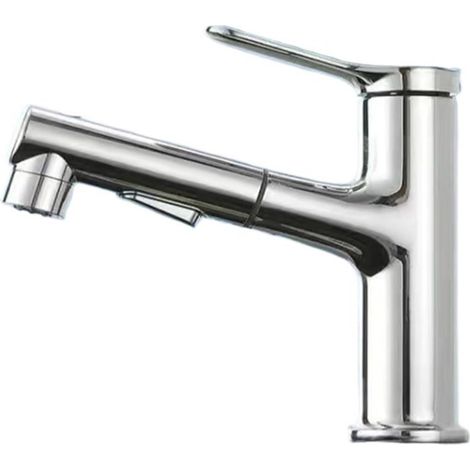 Robinet pour vasque - laiton - argenté - eau chaude/froide (1/5)