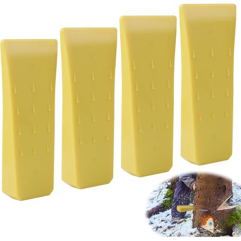4 Chainsaw Felling Wedges, ABS Plastic Felling Wedges, Felling Wedges for Controlled Tree Felling, 15.26.62.5cm Tree Wedges (Yellow) (1/5)