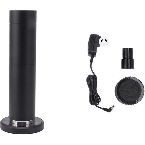 Zylindrischer Diffusor für ätherische Öle (120 ml) mit Verneblersystem für Zuhause, Spa oder Büro. 100–240 V, schwarz, australischer Stecker. (1/5)